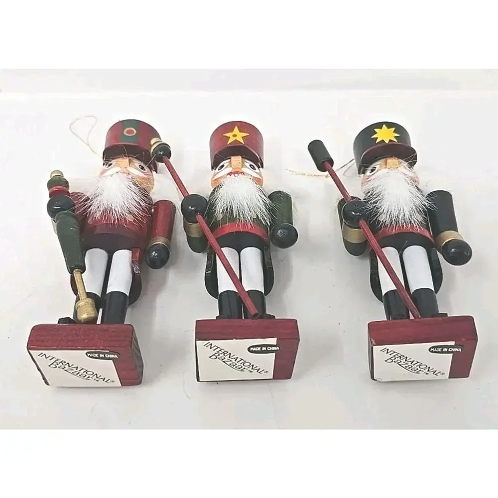 1990's‎ Pfaltzgraff Nutcracker Soldier Wooden Christmas Ornaments New U269